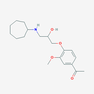 molecular formula C19H29NO4 B501561 1-(4-(3-(Cycloheptylamino)-2-hydroxypropoxy)-3-methoxyphenyl)ethanone CAS No. 838875-16-4