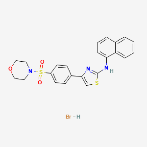 molecular formula C23H22BrN3O3S2 B5015612 4-[4-(4-morpholinylsulfonyl)phenyl]-N-1-naphthyl-1,3-thiazol-2-amine hydrobromide 