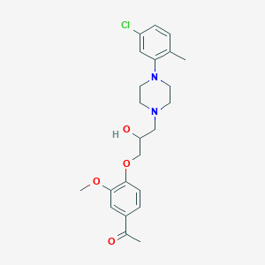 molecular formula C23H29ClN2O4 B501564 1-(4-{3-[4-(5-Chloro-2-methylphenyl)-1-piperazinyl]-2-hydroxypropoxy}-3-methoxyphenyl)ethanone 