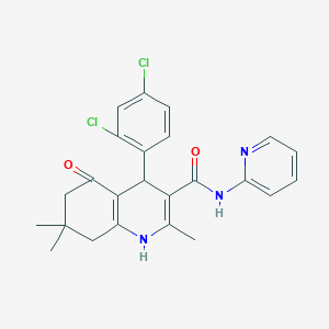 molecular formula C24H23Cl2N3O2 B5015655 4-(2,4-dichlorophenyl)-2,7,7-trimethyl-5-oxo-N-2-pyridinyl-1,4,5,6,7,8-hexahydro-3-quinolinecarboxamide 