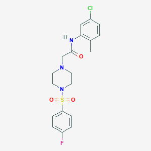 molecular formula C19H21ClFN3O3S B501566 N-(5-chloro-2-methylphenyl)-2-(4-((4-fluorophenyl)sulfonyl)piperazin-1-yl)acetamide CAS No. 865267-54-5