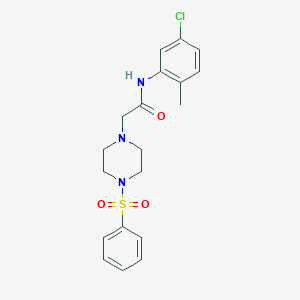 molecular formula C19H22ClN3O3S B501567 2-[4-(benzenesulfonyl)piperazin-1-yl]-N-(5-chloro-2-methylphenyl)acetamide CAS No. 832147-46-3
