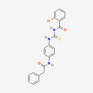 molecular formula C22H18BrN3O2S B5015670 2-bromo-N-[({4-[(phenylacetyl)amino]phenyl}amino)carbonothioyl]benzamide 