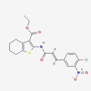 molecular formula C20H19ClN2O5S B5015672 ethyl 2-{[3-(4-chloro-3-nitrophenyl)acryloyl]amino}-4,5,6,7-tetrahydro-1-benzothiophene-3-carboxylate 