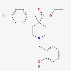 molecular formula C22H26ClNO3 B5015674 ethyl 4-(4-chlorobenzyl)-1-(2-hydroxybenzyl)-4-piperidinecarboxylate 