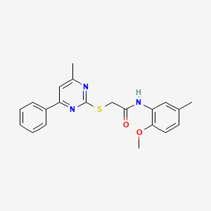 N-(2-methoxy-5-methylphenyl)-2-[(4-methyl-6-phenyl-2-pyrimidinyl)thio]acetamide