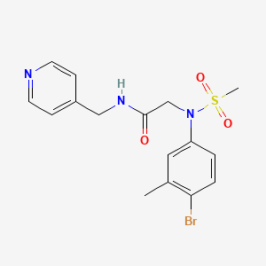 molecular formula C16H18BrN3O3S B5015707 N~2~-(4-bromo-3-methylphenyl)-N~2~-(methylsulfonyl)-N~1~-(4-pyridinylmethyl)glycinamide 