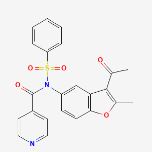 molecular formula C23H18N2O5S B5015723 N-(3-acetyl-2-methyl-1-benzofuran-5-yl)-N-(phenylsulfonyl)isonicotinamide 