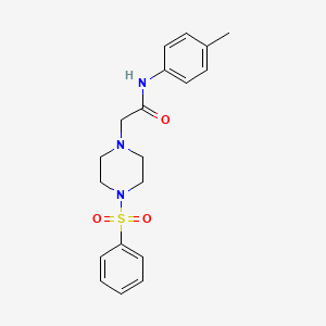 N-(4-methylphenyl)-2-[4-(phenylsulfonyl)-1-piperazinyl]acetamide