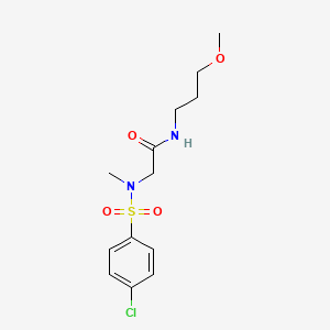 molecular formula C13H19ClN2O4S B5015749 N~2~-[(4-chlorophenyl)sulfonyl]-N~1~-(3-methoxypropyl)-N~2~-methylglycinamide 