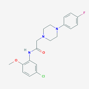 molecular formula C19H21ClFN3O2 B501575 N-(5-chloro-2-methoxyphenyl)-2-[4-(4-fluorophenyl)piperazin-1-yl]acetamide CAS No. 890600-34-7