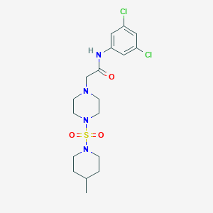 molecular formula C18H26Cl2N4O3S B501578 N-(3,5-dichlorophenyl)-2-{4-[(4-methylpiperidyl)sulfonyl]piperazinyl}acetamide CAS No. 890604-73-6