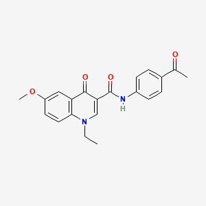 molecular formula C21H20N2O4 B5015798 N-(4-acetylphenyl)-1-ethyl-6-methoxy-4-oxo-1,4-dihydro-3-quinolinecarboxamide 