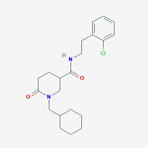 molecular formula C21H29ClN2O2 B5015808 N-[2-(2-chlorophenyl)ethyl]-1-(cyclohexylmethyl)-6-oxo-3-piperidinecarboxamide 