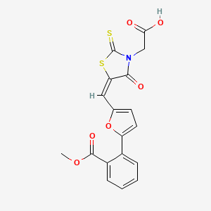 molecular formula C18H13NO6S2 B5015813 [5-({5-[2-(methoxycarbonyl)phenyl]-2-furyl}methylene)-4-oxo-2-thioxo-1,3-thiazolidin-3-yl]acetic acid 