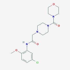 molecular formula C18H25ClN4O4 B501582 N-(5-chloro-2-methoxyphenyl)-2-(4-(morpholine-4-carbonyl)piperazin-1-yl)acetamide CAS No. 898644-08-1
