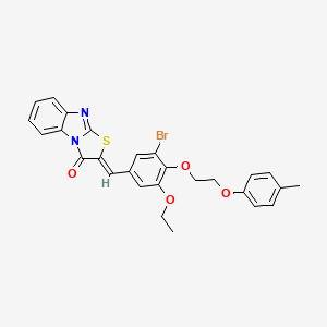 molecular formula C27H23BrN2O4S B5015824 2-{3-bromo-5-ethoxy-4-[2-(4-methylphenoxy)ethoxy]benzylidene}[1,3]thiazolo[3,2-a]benzimidazol-3(2H)-one 