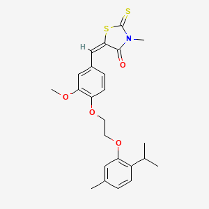 molecular formula C24H27NO4S2 B5015833 5-{4-[2-(2-isopropyl-5-methylphenoxy)ethoxy]-3-methoxybenzylidene}-3-methyl-2-thioxo-1,3-thiazolidin-4-one 