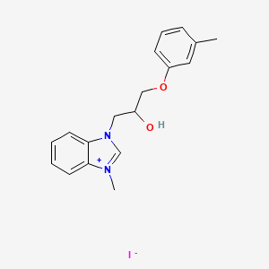 1-[2-hydroxy-3-(3-methylphenoxy)propyl]-3-methyl-1H-3,1-benzimidazol-3-ium iodide