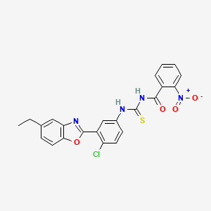 N-({[4-chloro-3-(5-ethyl-1,3-benzoxazol-2-yl)phenyl]amino}carbonothioyl)-2-nitrobenzamide