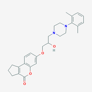 molecular formula C27H32N2O4 B501586 7-{3-[4-(2,6-dimethylphenyl)piperazin-1-yl]-2-hydroxypropoxy}-1H,2H,3H,4H-cyclopenta[c]chromen-4-one CAS No. 878722-80-6