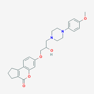 molecular formula C26H30N2O5 B501587 7-(2-hydroxy-3-(4-(4-methoxyphenyl)piperazin-1-yl)propoxy)-2,3-dihydrocyclopenta[c]chromen-4(1H)-one CAS No. 890601-44-2