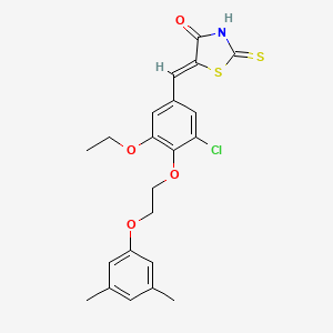 molecular formula C22H22ClNO4S2 B5015870 5-{3-chloro-4-[2-(3,5-dimethylphenoxy)ethoxy]-5-ethoxybenzylidene}-2-thioxo-1,3-thiazolidin-4-one 