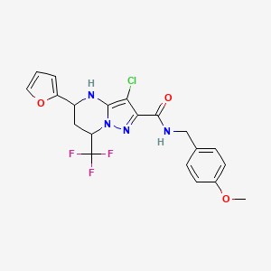 3-chloro-5-(2-furyl)-N-(4-methoxybenzyl)-7-(trifluoromethyl)-4,5,6,7-tetrahydropyrazolo[1,5-a]pyrimidine-2-carboxamide