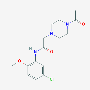 molecular formula C15H20ClN3O3 B501592 2-(4-acetylpiperazin-1-yl)-N-(5-chloro-2-methoxyphenyl)acetamide CAS No. 765284-22-8