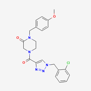 molecular formula C22H22ClN5O3 B5015980 4-{[1-(2-chlorobenzyl)-1H-1,2,3-triazol-4-yl]carbonyl}-1-(4-methoxybenzyl)-2-piperazinone 