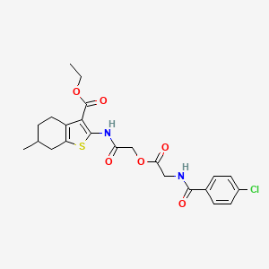 ethyl 2-[({[N-(4-chlorobenzoyl)glycyl]oxy}acetyl)amino]-6-methyl-4,5,6,7-tetrahydro-1-benzothiophene-3-carboxylate