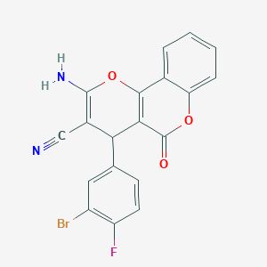 molecular formula C19H10BrFN2O3 B5016013 2-amino-4-(3-bromo-4-fluorophenyl)-5-oxo-4H,5H-pyrano[3,2-c]chromene-3-carbonitrile 