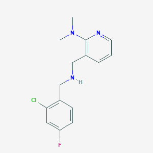 molecular formula C15H17ClFN3 B5016015 3-{[(2-chloro-4-fluorobenzyl)amino]methyl}-N,N-dimethyl-2-pyridinamine 