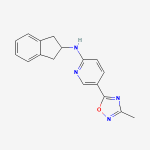 molecular formula C17H16N4O B5016023 N-(2,3-dihydro-1H-inden-2-yl)-5-(3-methyl-1,2,4-oxadiazol-5-yl)-2-pyridinamine 