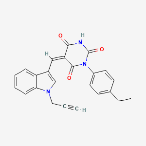 molecular formula C24H19N3O3 B5016024 1-(4-ethylphenyl)-5-{[1-(2-propyn-1-yl)-1H-indol-3-yl]methylene}-2,4,6(1H,3H,5H)-pyrimidinetrione 