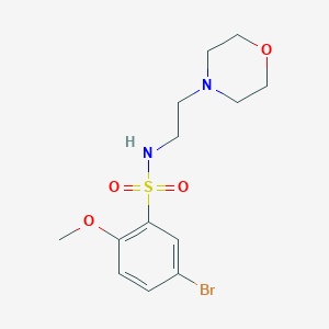 molecular formula C13H19BrN2O4S B501606 5-bromo-2-methoxy-N-[2-(4-morpholinyl)ethyl]benzenesulfonamide CAS No. 409357-49-9