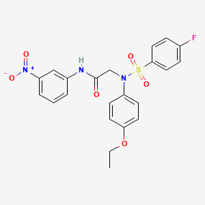 molecular formula C22H20FN3O6S B5016072 N~2~-(4-ethoxyphenyl)-N~2~-[(4-fluorophenyl)sulfonyl]-N~1~-(3-nitrophenyl)glycinamide 