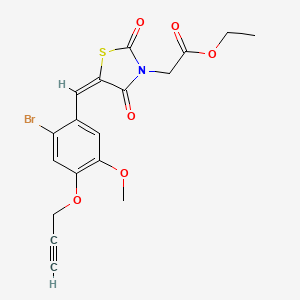 molecular formula C18H16BrNO6S B5016120 ethyl {5-[2-bromo-5-methoxy-4-(2-propyn-1-yloxy)benzylidene]-2,4-dioxo-1,3-thiazolidin-3-yl}acetate 