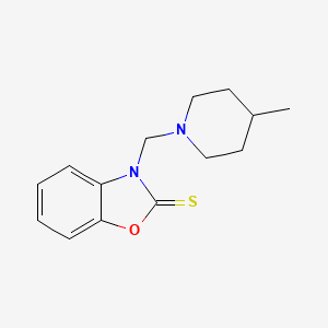 molecular formula C14H18N2OS B5016135 3-[(4-methyl-1-piperidinyl)methyl]-1,3-benzoxazole-2(3H)-thione 