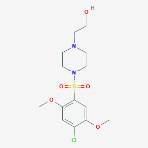 molecular formula C14H21ClN2O5S B501614 2-(4-((4-Chloro-2,5-dimethoxyphenyl)sulfonyl)piperazin-1-yl)ethanol CAS No. 524711-42-0