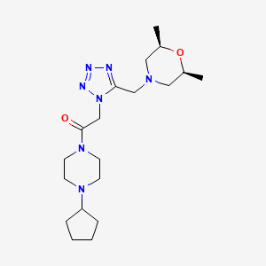 (2R*,6S*)-4-({1-[2-(4-cyclopentyl-1-piperazinyl)-2-oxoethyl]-1H-tetrazol-5-yl}methyl)-2,6-dimethylmorpholine