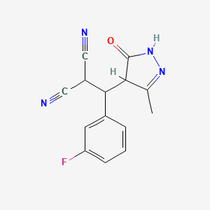 [(3-fluorophenyl)(3-methyl-5-oxo-4,5-dihydro-1H-pyrazol-4-yl)methyl]malononitrile