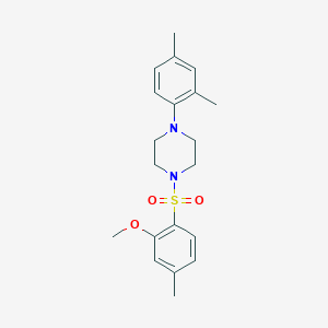 molecular formula C20H26N2O3S B501624 1-(2,4-Dimethylphenyl)-4-((2-methoxy-4-methylphenyl)sulfonyl)piperazine CAS No. 693233-70-4