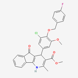 molecular formula C29H23ClFNO5 B5016247 methyl 4-{3-chloro-4-[(4-fluorobenzyl)oxy]-5-methoxyphenyl}-2-methyl-5-oxo-4,5-dihydro-1H-indeno[1,2-b]pyridine-3-carboxylate 