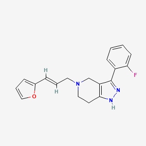 molecular formula C19H18FN3O B5016261 3-(2-fluorophenyl)-5-[(2E)-3-(2-furyl)-2-propen-1-yl]-4,5,6,7-tetrahydro-1H-pyrazolo[4,3-c]pyridine 