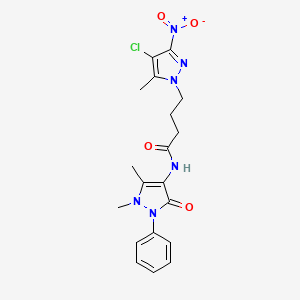 4-(4-chloro-5-methyl-3-nitro-1H-pyrazol-1-yl)-N-(1,5-dimethyl-3-oxo-2-phenyl-2,3-dihydro-1H-pyrazol-4-yl)butanamide