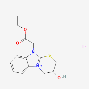 10-(2-ethoxy-2-oxoethyl)-3-hydroxy-3,4-dihydro-2H-[1,3]thiazino[3,2-a][3,1]benzimidazol-10-ium iodide