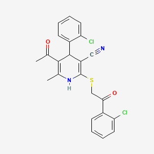 molecular formula C23H18Cl2N2O2S B5016300 5-acetyl-4-(2-chlorophenyl)-2-{[2-(2-chlorophenyl)-2-oxoethyl]thio}-6-methyl-1,4-dihydro-3-pyridinecarbonitrile 