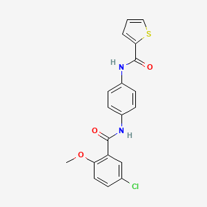 molecular formula C19H15ClN2O3S B5016314 N-{4-[(5-chloro-2-methoxybenzoyl)amino]phenyl}-2-thiophenecarboxamide 