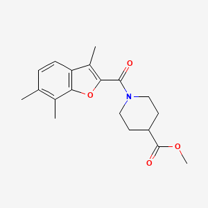 molecular formula C19H23NO4 B5016350 methyl 1-[(3,6,7-trimethyl-1-benzofuran-2-yl)carbonyl]-4-piperidinecarboxylate 